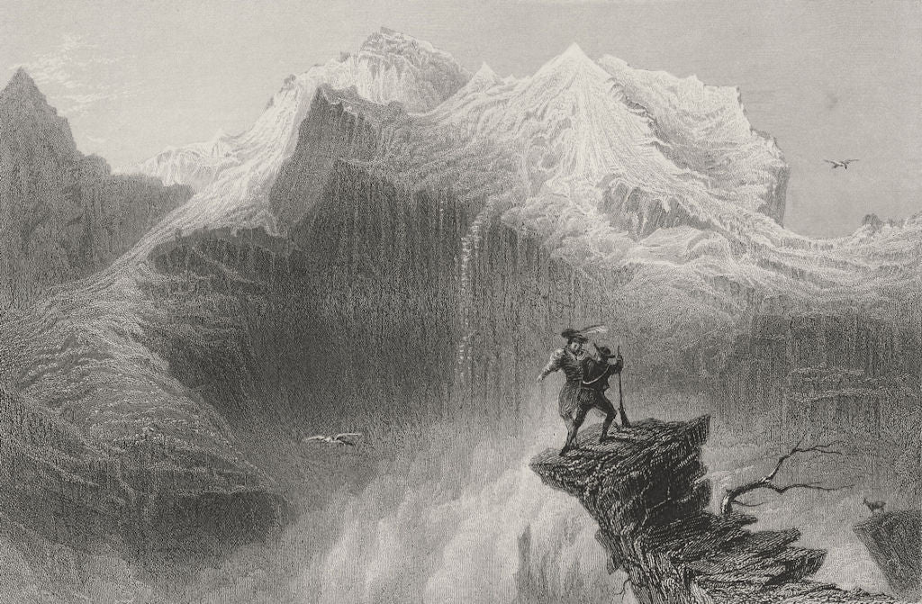 SWITZERLAND. The summit of The Jungfrau (Scene from Manfred). BARTLETT 1836